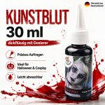 Dickflüssiges Kunstblut 30 ml mit Dosierer – Theaterblut / Filmblut für Halloween Make-up, Zombie, Vampir, SFX, Cosplay, Fasnacht, Karneval & Mottoparty