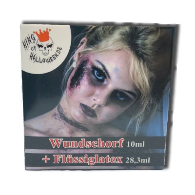 King Of Halloween Wundschorf + Flüssiglatex (10+28,3ml) mit 2 Schwämme