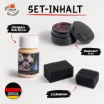 Halloween SFX Make-up Set – Wundschorf 10 ml + Flüssiglatex Nude 28,3 ml + 2 Schwämme – für Zombie, Narben, Krusten, 3D-Effekte, Cosplay, Fasnacht & Mottoparty