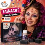Halloween SFX Make-up Set – Wundschorf 10 ml + Flüssiglatex Nude 28,3 ml + 2 Schwämme – für Zombie, Narben, Krusten, 3D-Effekte, Cosplay, Fasnacht & Mottoparty