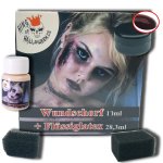 King Of Halloween Wundschorf + Flüssiglatex (10+28,3ml) mit 2 Schwämme