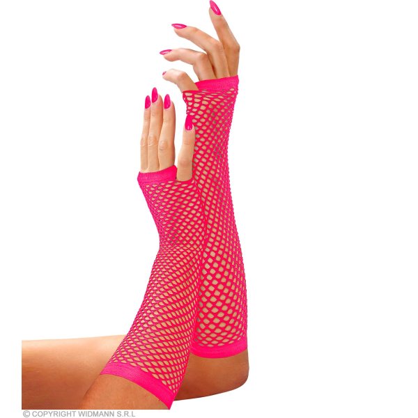 Widmann Netzhandschuhe Neon Pink 33 cm fingerlos