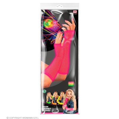 Widmann Netzhandschuhe Neon Pink 33 cm fingerlos