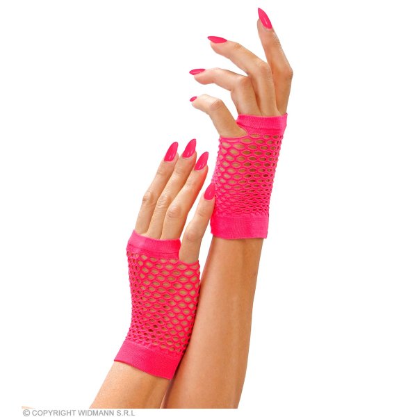 Widmann Netzhandschuhe Neon Pink fingerlos