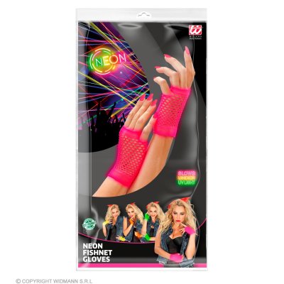 Widmann Netzhandschuhe Neon Pink fingerlos