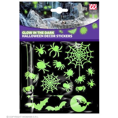 Widmann Leuchtende Sticker Halloween Deko Glow in the Dark 21x15 cm