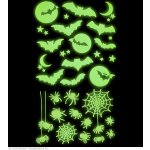 Widmann Leuchtende Sticker Halloween Deko Glow in the Dark 21x15 cm