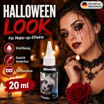 Kunstblut 20 ml Dickflüssig mit Dosierer – Rotes Halloween SFX Theaterblut für Vampir, Zombie, Horror Make-up, Cosplay, Fasching, Karneval & Mottoparty