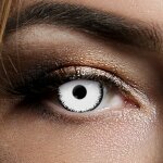 Kontaktlinsen Angelic White Mini Sclera 6 Monate, 17 mm, Halloween Zombie Vampir Hexe