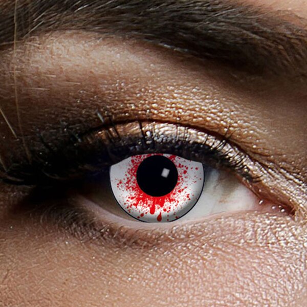 Kontaktlinsen Bloodshot Mini Sclera 6 Monate, 17 mm, Halloween Zombie Vampir Hexe