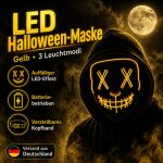 LED Maske mit gelben Leuchtschnüren