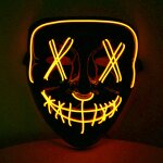 LED Maske mit gelben Leuchtschnüren