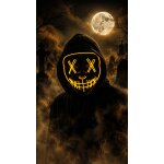 LED Maske mit gelben Leuchtschnüren
