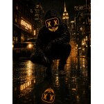 LED Maske mit gelben Leuchtschnüren