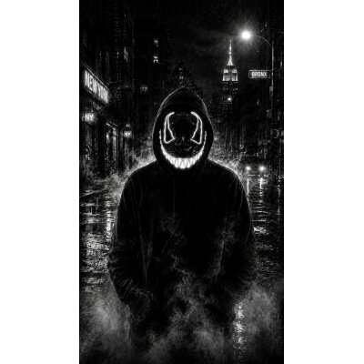LED Halloween Maske Weiß mit 3 Leuchtmodi – Leuchtende Gruselmaske mit verstellbarem Kopfband, batteriebetrieben, für Halloween, Karneval, Cosplay & Partys