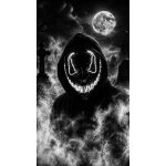 LED Halloween Maske Weiß mit 3 Leuchtmodi – Leuchtende Gruselmaske mit verstellbarem Kopfband, batteriebetrieben, für Halloween, Karneval, Cosplay & Partys