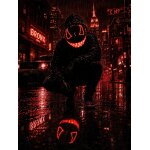 LED Halloween Maske Rot mit 3 Leuchtmodi – Leuchtende Gruselmaske mit verstellbarem Kopfband, batteriebetrieben, für Halloween, Karneval, Cosplay & Partys