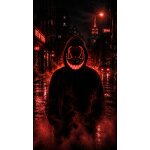 LED Halloween Maske Rot mit 3 Leuchtmodi – Leuchtende Gruselmaske mit verstellbarem Kopfband, batteriebetrieben, für Halloween, Karneval, Cosplay & Partys