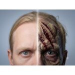 Zombie Stirn Harry Latexwunde mit Mastix-Hautkleber – Realistische SFX Latex-Applikation, wiederverwendbare künstliche Wunde für Halloween, Zombie Kostüm, Horror Make-up, Karneval, Cosplay, Mottoparty, Theater, Film, Spezialeffekte & Maskenbildner Zubehör