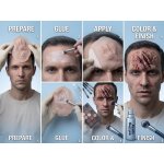 Zombie Stirn Harry Latexwunde mit Mastix-Hautkleber – Realistische SFX Latex-Applikation, wiederverwendbare künstliche Wunde für Halloween, Zombie Kostüm, Horror Make-up, Karneval, Cosplay, Mottoparty, Theater, Film, Spezialeffekte & Maskenbildner Zubehör