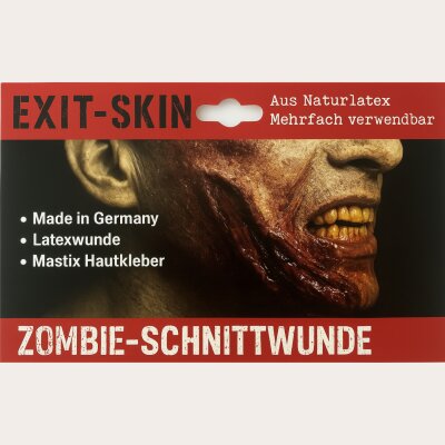 Zombie Schnittwunde Latexwunde mit Mastix-Hautkleber...