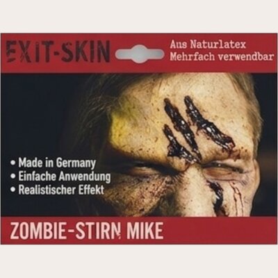 Zombie Stirn Mike Latexwunde mit Mastix-Hautkleber...