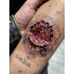 Zombie-Biss Latexwunde mit Mastix-Hautkleber – Realistische SFX Latex-Applikation, wiederverwendbare künstliche Wunde für Halloween, Zombie Kostüm, Horror Make-up, Karneval, Cosplay, Mottoparty, Theater, Film, Foto, Spezialeffekte & Maskenbildner Zubehör