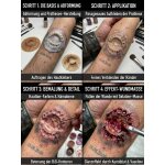 Zombie-Biss Latexwunde mit Mastix-Hautkleber – Realistische SFX Latex-Applikation, wiederverwendbare künstliche Wunde für Halloween, Zombie Kostüm, Horror Make-up, Karneval, Cosplay, Mottoparty, Theater, Film, Foto, Spezialeffekte & Maskenbildner Zubehör