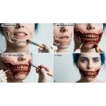 Zombie Mund Angelina Latexwunde mit Mastix-Hautkleber – Realistische SFX Latex-Applikation, wiederverwendbare künstliche Wunde für Halloween, Zombie Kostüm, Horror Make-up, Karneval, Cosplay, Mottoparty, Theater, Film, Spezialeffekte & Maskenbildner Zubeh