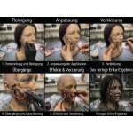 Zombie Wange Erika Latexwunde mit Mastix-Hautkleber – Realistische SFX Latex-Applikation, wiederverwendbare künstliche Wunde für Halloween, Zombie Kostüm, Horror Make-up, Karneval, Cosplay, Mottoparty, Theater, Film, Spezialeffekte & Maskenbildner Zubehör