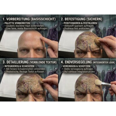Zombie Chelseacuts Latexwunde mit Mastix-Hautkleber – Realistische SFX Latex-Applikation, wiederverwendbare künstliche Wunde für Halloween, Zombie Kostüm, Horror Make-up, Karneval, Cosplay, Mottoparty, Theater, Film, Spezialeffekte & Maskenbildner Zubehör