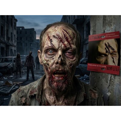 Zombie Stirn Fred Latexwunde mit Mastix-Hautkleber – Realistische SFX Latex-Applikation, wiederverwendbare künstliche Wunde für Halloween, Zombie Kostüm, Horror Make-up, Karneval, Cosplay, Mottoparty, Theater, Film, Spezialeffekte & Maskenbildner Zubehör