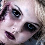 Farbig Schwarz Kontaktlinsen 3 Monate Blind Black Halloween Zombie Vampir