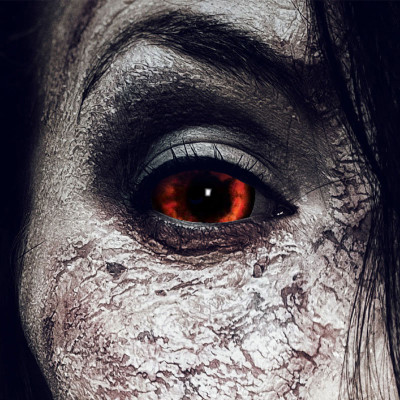 Kontaktlinsen Red Demon Sclera 6 Monate, Halloween Zombie Vampir Dämon