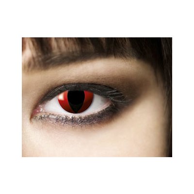 Farbig Rot/Schwarz Kontaktlinsen Red Cat 3 Monate