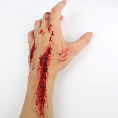Wundschorf 15 ml inkl. grobem Schwamm – Dickflüssiges Krustenblut/Kunstblut für Halloween Make-up, Zombie, Vampir, Horror Wunden, Cosplay, Fasching & SFX