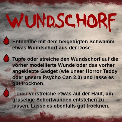 Wundschorf 15 ml inkl. grobem Schwamm – Dickflüssiges Krustenblut/Kunstblut für Halloween Make-up, Zombie, Vampir, Horror Wunden, Cosplay, Fasching & SFX