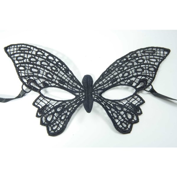 Schwarze Stoffmask Butterfly