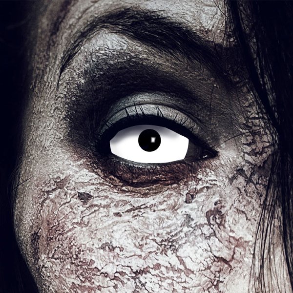 Kontaktlinsen White Zombie Sclera 6 Monate, Halloween Zombie Vampir