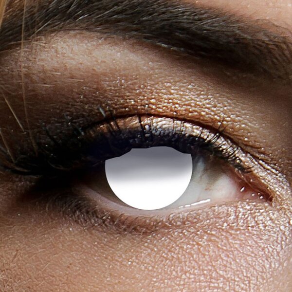 Kontaktlinsen Blind White 3 Monate, Halloween Zombie Vampir, weiß