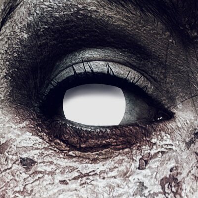 Kontaktlinsen Blind White 3 Monate, Halloween Zombie Vampir, weiß