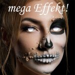 Kontaktlinsen Blind White 3 Monate, Halloween Zombie Vampir, weiß