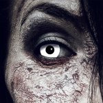 Kontaktlinsen White Zombie 1 Woche, Halloween Zombie Vampir