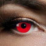 Kontaktlinsen Red Devil 1 Woche, Halloween Zombie Vampir, Rot