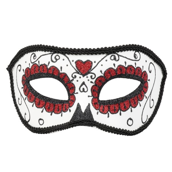 Sugar Skull Maske rot/weiß/schwarz La Roja