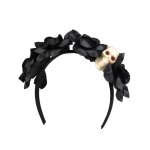 Schwarzer Haareif mit Totenkopf Tiara la Muerte