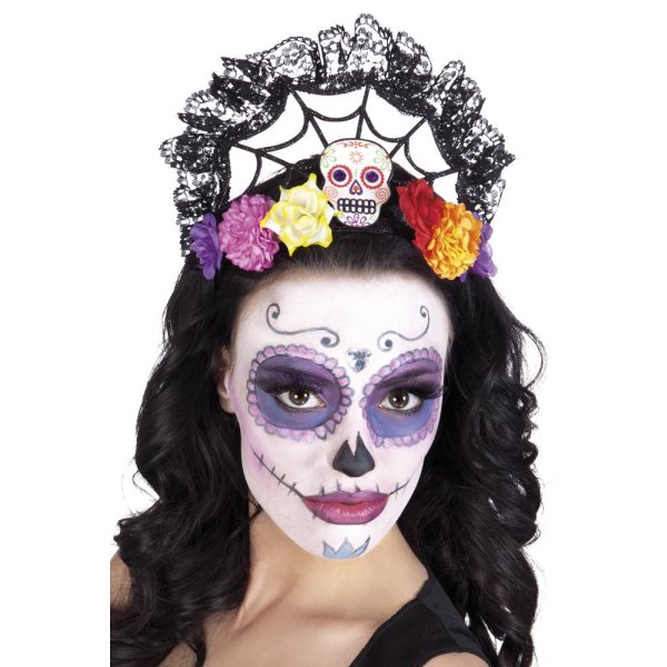 Bunte Sugar Skull Haarkrone Tiara Calaver