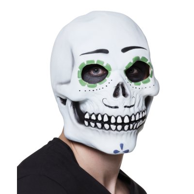 Latexmaske Senor Calavera weiß grün