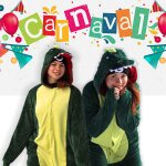 Jumpsuit Onesie Overall Schlafanzug Dino L