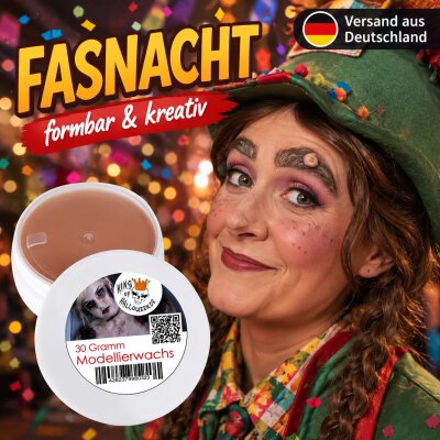 Modellierwachs 30 g Nude – SFX Make-up Wachs zum Modellieren von Narben, Wunden & 3D-Effekten, für Halloween, Zombie, Hexe, Cosplay, Fasnacht, Theater & Mottoparty